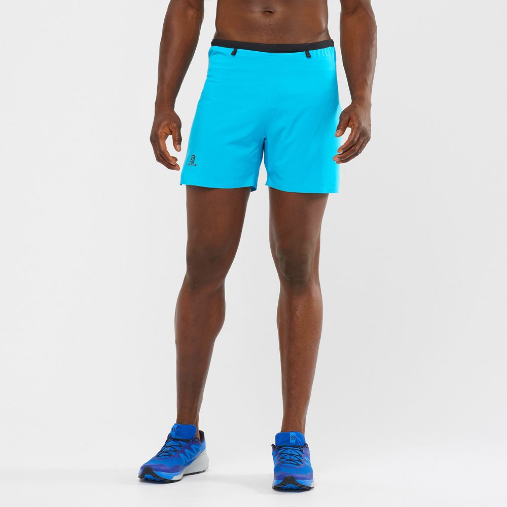 Salomon Israel SENSE 5 - Mens Shorts - Turquoise (HNQY-68231)